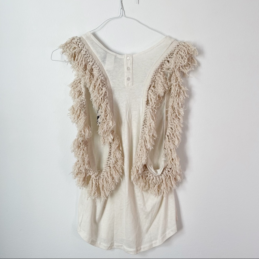 Navajo Boho Fringe Racer Top Sleevless Open Racerback - Picture 7 of 11